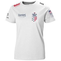 Koszulka damska Helly Hansen AM. Białe bluzki damskie Helly Hansen, bez wzorów, eleganckie, bez kołnierzyka, bez ramiączek. Za 236.50 zł.