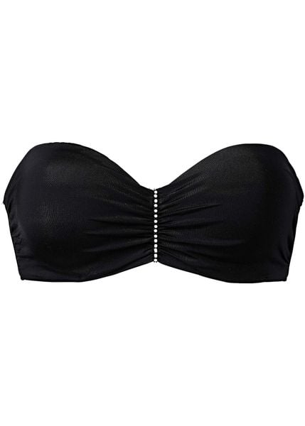 Biustonosz z odpinanymi ramiączkami, na fiszbinach. Czarne biustonosze bonprix, bez wzorów. Za 84.99 zł.