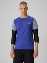 4F Koszulka kolarska męska - fioletowa M. Fioletowe t-shirty sportowe męskie 4f, m, z dzianiny, bez ramiączek, na fitness i siłownię. Za 139.99 zł.