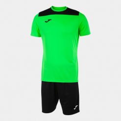 Zestaw Sportowy Joma Phoenix II 2XL - Fluorescencyjna Zieleń/Czarny Oddychający. Czarne szorty męskie Joma, z aplikacjami, z materiału, eleganckie. Za 110.30 zł.