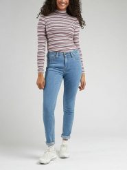 Lee Dżinsy - Skinny fit - w kolorze błękitnym rozmiar: W31/L33. Niebieskie jeansy damskie Lee, z podwyższonym stanem. Za 113.63 zł.