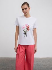 BGN Koszulka w kolorze białym rozmiar: 40. Białe bluzki damskie BGN, bez wzorów, bez kołnierzyka. Za 78.66 zł.