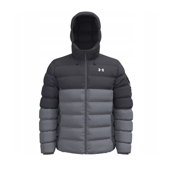 Kurtka puchowa z kapturem Under Armour SPORTSWEAR PUFF. Szare kurtki męskie Under Armour, l, bez wzorów, z materiału, z kapturem. Za 842.10 zł.