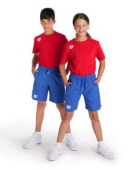 Spodenki na basen dla juniorów Arena Team Bermuda Panel. Niebieskie szorty damskie Arena, l, z materiału, do biegania. Za 188.50 zł.