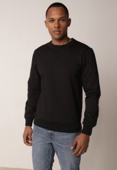 Czarna Bluza o Klasycznym Kroju z Bawełną Merinne. Czarne bluzy bez kaptura męskie Born2be, l, z bawełny. Za 89.99 zł.