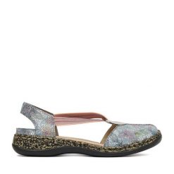 Półbuty Rieker. Niebieskie półbuty damskie Rieker, bez wzorów, bez obcasa, na płaskiej podeszwie. Za 329.99 zł.