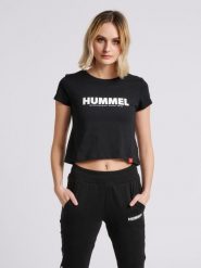Hummel Koszulka sportowa hml Legacy Woman Cropped T-shirt. Czarne bluzki sportowe damskie HUMMEL, s, z bawełny, bez kołnierzyka, bez ramiączek. Za 27.00 zł.