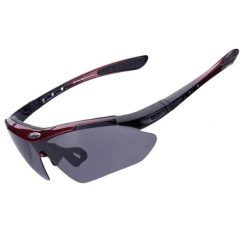 Polaryzacyjne okulary rowerowe ROCKBROS. Czarne okulary przeciwsłoneczne męskie ROCKBROS, z materiału. Za 108.78 zł.