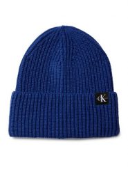 Calvin Klein Jeans Czapka Monogram Rib Beanie IU0IU00440 Niebieski. Niebieskie czapki dziecięce Calvin Klein Jeans, na zimę, bez wzorów, z jeansu. Za 179.99 zł.