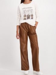 Monari Damska koszulka z długim rękawem - Ciao Bella Kobiety Dżersej beżowy nadruk, 46. Brązowe t-shirty damskie Monari, bez wzorów, z bawełny, bez kołnierzyka. Za 299.95 zł.