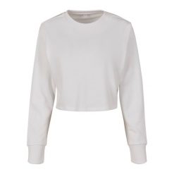 Sweter Damski / Damski Z Przyciętym Dekoltem Z Frotte. Białe swetry klasyczne damskie BUILD YOUR BRAND, s, bez kołnierzyka. Za 94.99 zł.