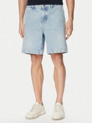 BOSS Szorty jeansowe Sandrew 50559031 Niebieski jasny Regular Fit. Niebieskie szorty męskie Boss, z bawełny, bez kołnierzyka. Za 599.99 zł.