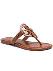 Tory Burch Japonki Miller 50008694 Brązowy. Brązowe klapki damskie Tory Burch, bez wzorów, ze skóry, bez obcasa. Za 889.00 zł.