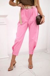 Spodnie Summer Punto z zapięciem na nogawkach jasno różowa. Czerwone spodnie materiałowe damskie KESI, bez wzorów, z bawełny, eleganckie, plus size. Za 204.91 zł.