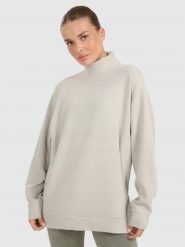 BLUZA DAMSKA DRESOWA 4F TRENINGOWA DO JOGI TFSWF589 KOLOR BEŻOWY. Brązowe bluzy bez kaptura damskie 4f, l, bez wzorów, z bawełny, bez ramiączek, bez kaptura. Za 199.99 zł.