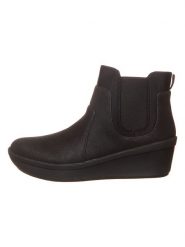 Clarks Botki "Rose sun" w kolorze czarnym rozmiar: 39,5. Czarne botki damskie Clarks, bez obcasa, na koturnie, bez zapięcia. Za 188.85 zł.