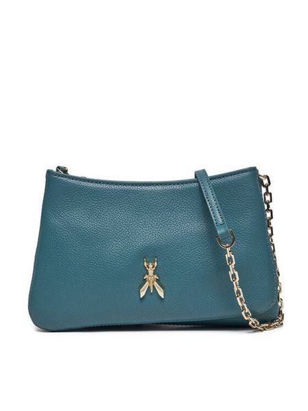 Patrizia Pepe Torebka 2B0103/L133-G592 Turkusowy. Niebieskie torebki wieczorowe Patrizia Pepe, bez wzorów, ze skóry, wizytowe, bez kołnierzyka, bez ramiączek. Za 1,009.00 zł.