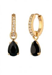 Elli Kreole z Kamieniem Kobiety Kropla Szklane Kryształy Xilion Szlif Czarny Biały 925 Sterling Silver Kolczyki 1 ct Damski. Białe kolczyki damskie Elli, srebrne. Za 293.99 zł.