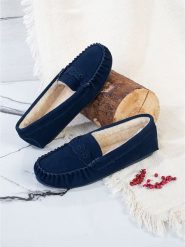 Gooce Mokasyny "Malika" w kolorze granatowym rozmiar: 38. Niebieskie mokasyny damskie Gooce, z materiału. Za 165.99 zł.