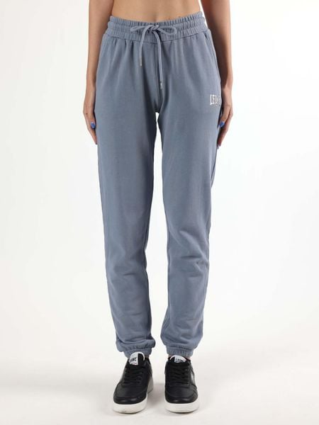 Spodnie dresowe z bawełna z ściągacze na co dzień. Niebieskie spodnie sportowe damskie LEONE 1947 APPAREL, xl, z bawełny, na fitness i siłownię. Za 126.26 zł.