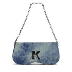Torebka Karl Lagerfeld Jeans. Niebieskie torebki klasyczne damskie Karl Lagerfeld Jeans, bez wzorów, z jeansu, wizytowe, bez kołnierzyka, bez ramiączek. Za 549.99 zł.