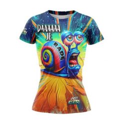 Koszulka do biegania damska Ba Ślimak krótki rękaw. Bluzki damskie JUST HERO, bez wzorów, sportowe, bez kołnierzyka, bez ramiączek. Za 99.00 zł.
