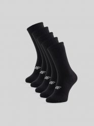 4F Skarpetki długie (5-pack) męskie - czarne 43-46. Czarne skarpetki męskie 4f, bez wzorów, z bawełny. Za 69.99 zł.