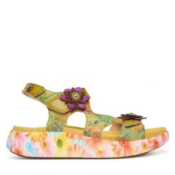 Sandały Laura Vita. Zielone sandały damskie Laura Vita, bez wzorów, bez obcasa, na płaskiej podeszwie. Za 459.99 zł.