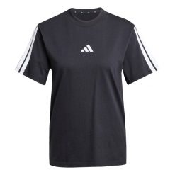 Koszulka damska adidas Essentials 3-Stripes. Niebieskie bluzki sportowe damskie Adidas, xs, bez wzorów, z materiału, bez kołnierzyka. Za 132.00 zł.