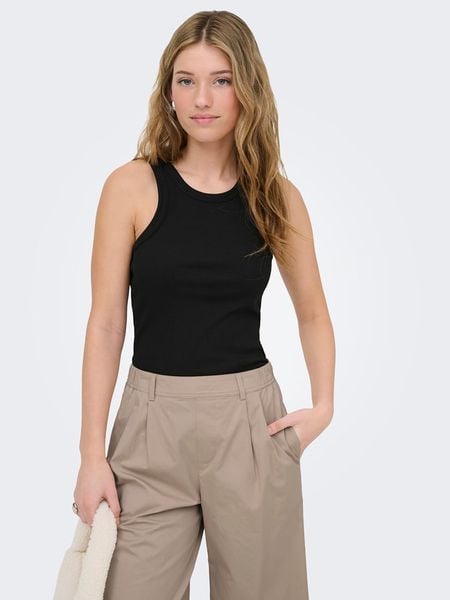 ONLY Top w kolorze czarnym rozmiar: M. Czarne topy damskie Only, m, bez wzorów, bez kołnierzyka. Za 43.99 zł.