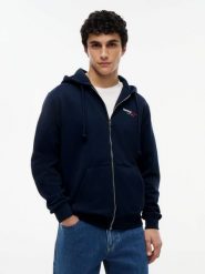 Tommy Jeans kurtka z kapturem Mężczyźni niebieski, XL. Niebieskie kurtki treningowe męskie Tommy Jeans, m, bez wzorów, z bawełny. Za 449.95 zł.