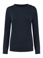 MGO leisure wear Sweter "Vadstena" w kolorze granatowym rozmiar: L. Niebieskie swetry klasyczne damskie MGO leisure wear, l, z bawełny, bez kołnierzyka. Za 227.31 zł.