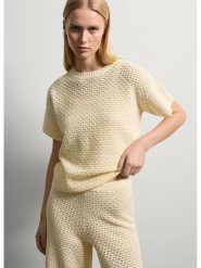 STEFANEL Sweter w kolorze jasnożółtym rozmiar: L. Żółte swetry klasyczne damskie Stefanel, l, bez kołnierzyka. Za 208.99 zł.