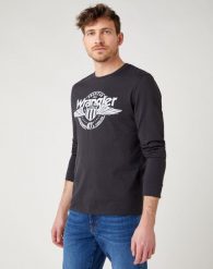 WRANGLER LS AMERICANA TEE MĘSKA KOSZULKA Z DŁUGIM RĘKAWEM FADED BLACK W7J5D3XV6 112141550. Czarne koszulki męskie z długim rękawem Wrangler, m. Za 99.99 zł.