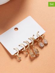 Lodie Silver Pozłacane kolczyki-kreole (3 pary) z cyrkoniami rozmiar: onesize. Szare kolczyki damskie Lodie Silver, z cyrkonią, metalowe. Za 78.99 zł.