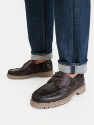 Guess Jeans Półbuty EO-FOX-02 MI08 Brązowy ciemny. Brązowe półbuty męskie Guess Jeans, z jeansu, bez zapięcia. Za 399.99 zł.