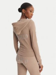 Juicy Couture Bluza Oola JCWAS126306 Beżowy Slim Fit. Brązowe bluzy bez kaptura damskie Juicy Couture, s, z bawełny. Za 419.99 zł.