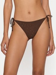 Guess Dół od bikini E6GO21 MC040 Brązowy. Brązowe bikini damskie Guess, z aplikacjami. Za 269.99 zł.