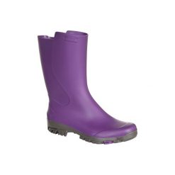 Kalosze Inverness 100 damskie. Fioletowe kalosze damskie SOLOGNAC, bez wzorów. Za 49.99 zł.