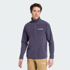 Kurtka Multi Essentials Full-Zip Fleece. Niebieskie kurtki męskie Adidas, l, bez wzorów, z materiału, sportowe, bez kaptura. Za 219.00 zł.