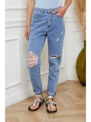 Joséfine Dżinsy "Lydie" - Tapered fit - w kolorze niebieskim rozmiar: L. Niebieskie jeansy damskie Joséfine. Za 96.60 zł.
