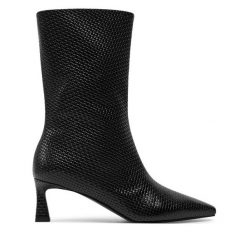 Botki Pollini. Czarne botki damskie Pollini, bez obcasa, na szpilce, bez zapięcia. Za 1,609.00 zł.