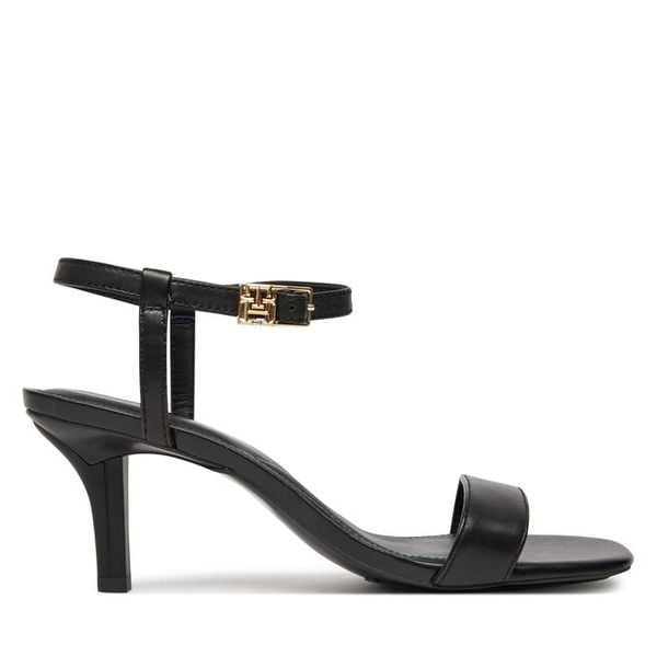 Sandały Tommy Hilfiger. Czarne sandały damskie Tommy Hilfiger, bez wzorów, bez obcasa, na szpilce. Za 399.99 zł.