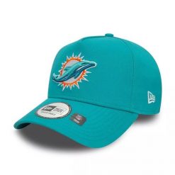 Czapka z daszkiem New Era 9FORTY NFL Miami Dolphins Official Team 60565502. Niebieskie czapki męskie New Era, bez wzorów, sportowe. Za 119.00 zł.
