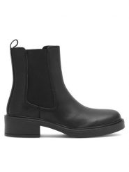 Sergio Bardi Sztyblety KAP-C1060-01SB Czarny. Czarne botki damskie Sergio Bardi, ze skóry, bez obcasa, na płaskiej podeszwie, bez zapięcia. Za 279.99 zł.