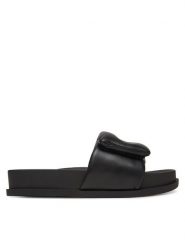 Armani Exchange Klapki XDP061 XV926 00002 Czarny. Czarne klapki damskie Armani Exchange, bez wzorów, ze skóry, bez obcasa. Za 629.99 zł.