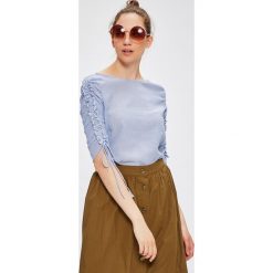 Vila - Bluzka Mulina. Niebieskie bluzki damskie Vila, s, bez wzorów, z bawełny, casualowe, bez kołnierzyka, bez ramiączek. W wyprzedaży za 69.90 zł.