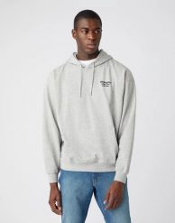 MĘSKA BLUZA WRANGLER WWYG HOODIE MID GREY MEL W6F9H1X37 112141480. Szare bluzy z kapturem męskie Wrangler, l. Za 159.99 zł.