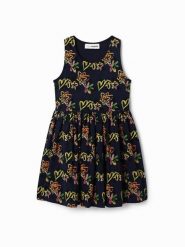 Desigual Sukienka codzienna 23SGVK11 Granatowy Regular Fit. Niebieskie sukienki dziewczęce Desigual, bez wzorów, z bawełny, bez ramiączek. Za 269.99 zł.