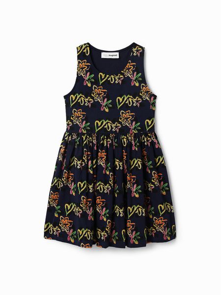 Desigual Sukienka codzienna 23SGVK11 Granatowy Regular Fit. Niebieskie sukienki dziewczęce Desigual, bez wzorów, z bawełny, bez ramiączek. Za 169.99 zł.